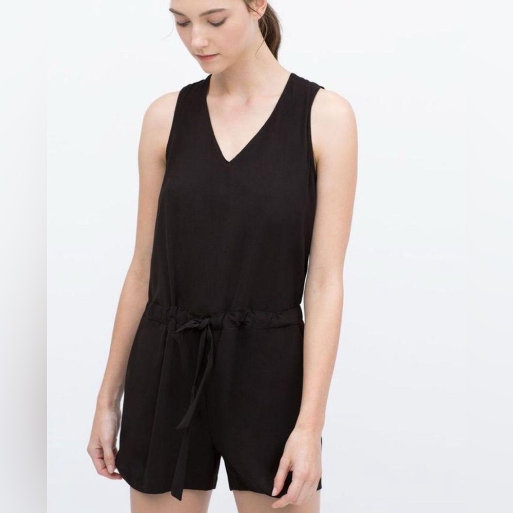 Zara Black Sleeveless Jumpsuit